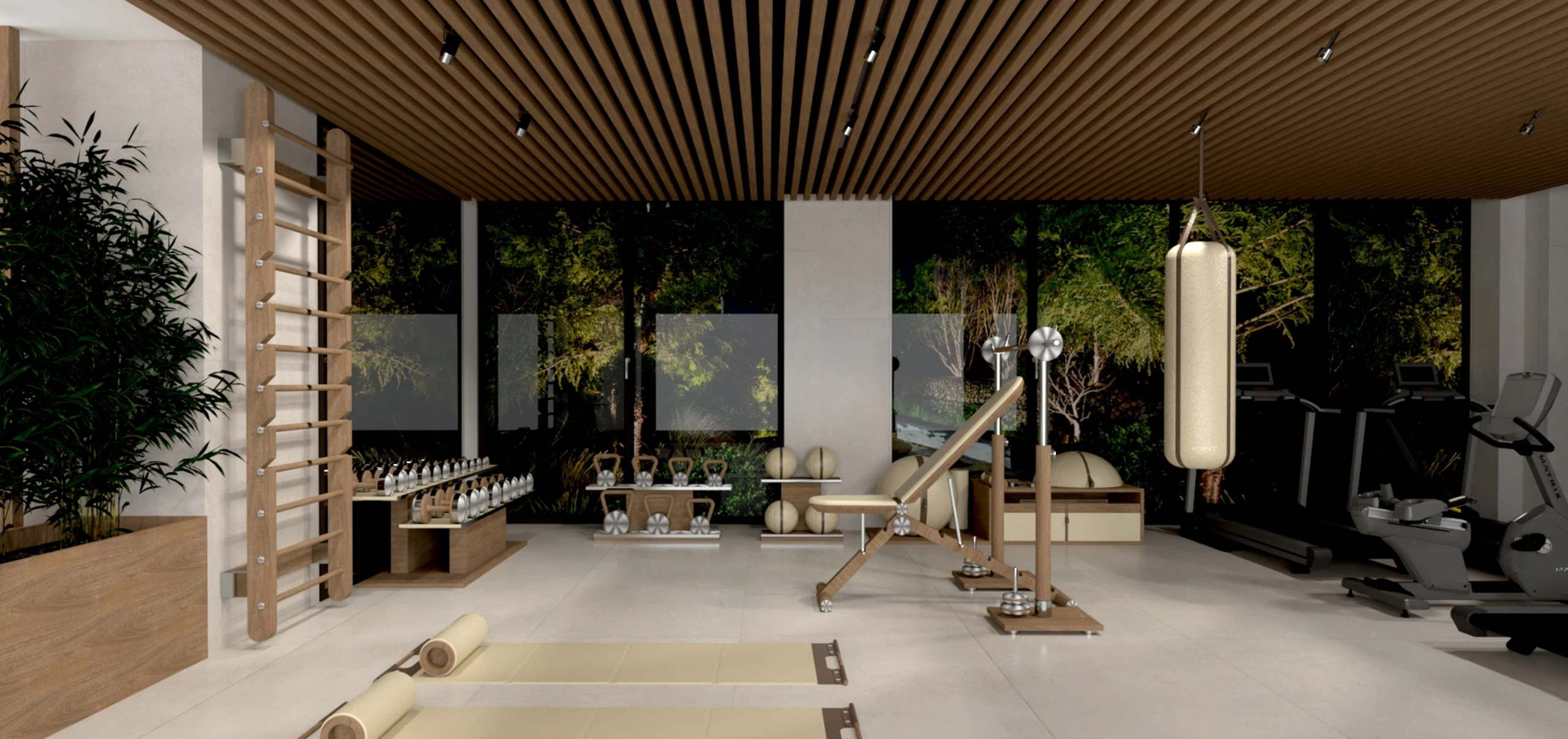 Luxury PENT. home gym design in Tokyo